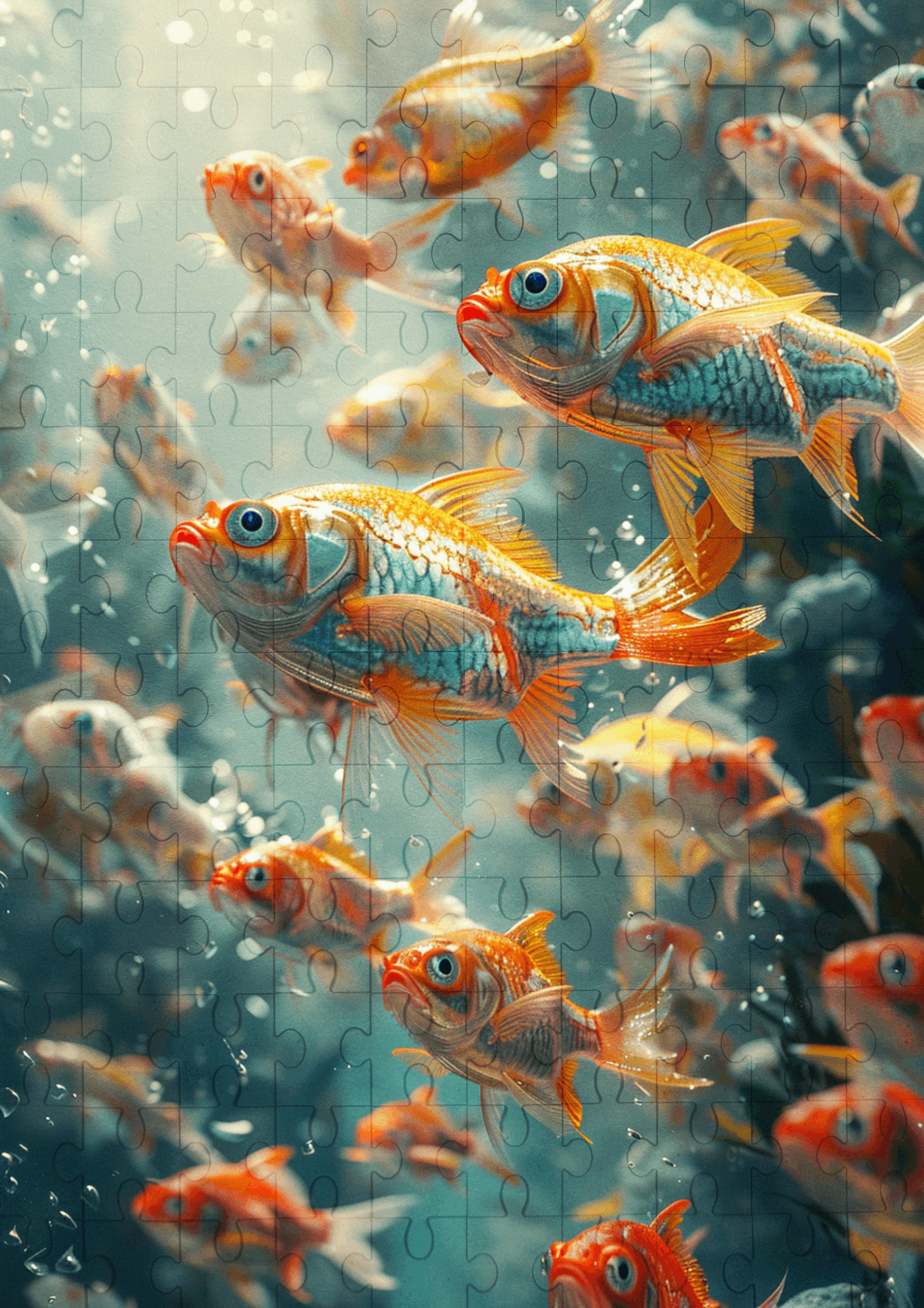 School Of Fish - 120-piece wooden jigsaw puzzle