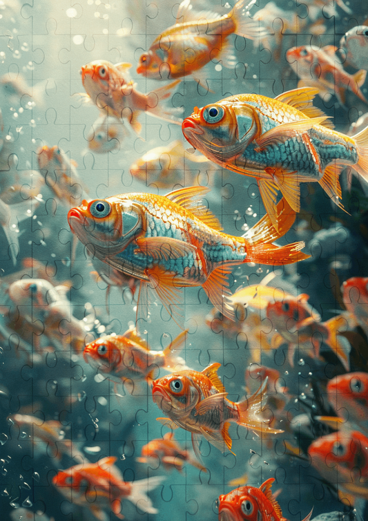 School Of Fish - 120-piece wooden jigsaw puzzle