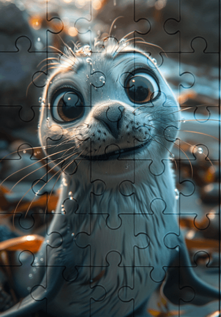 Selina The Seal - 30-piece wooden jigsaw puzzle with Optional Frame