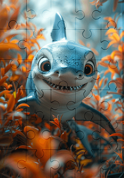 Shaun The Shark - 30-piece wooden jigsaw puzzle with Optional Frame