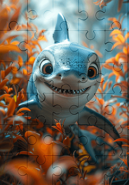 Shaun The Shark - 30-piece wooden jigsaw puzzle with Optional Frame