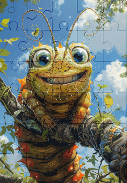 Slinky The Caterpillar - 30-piece wooden jigsaw puzzle with Optional Frame