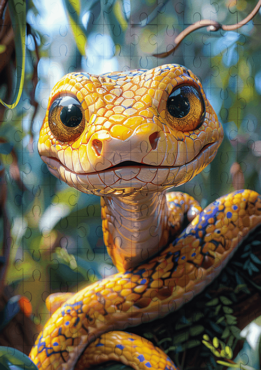 Snacks The Snake - 120-piece wooden jigsaw puzzle