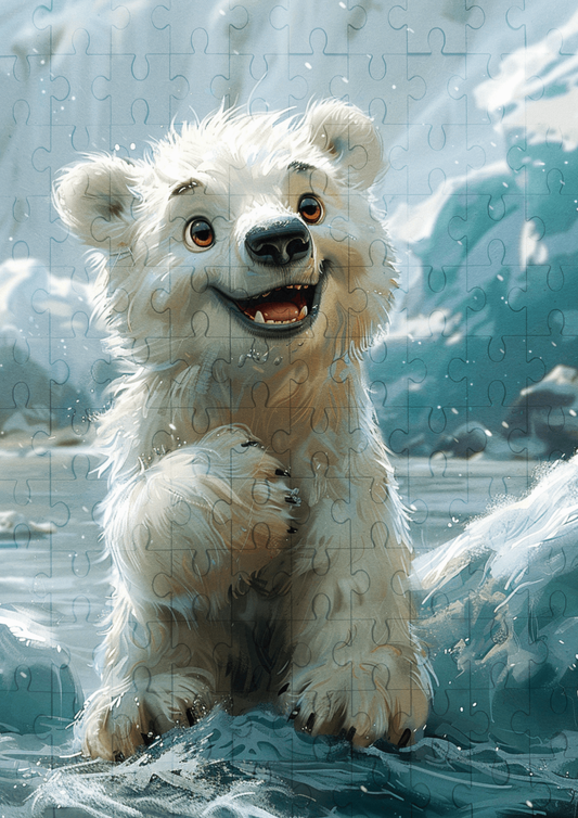 Snowball The Baby Polar Bear - 120-piece wooden jigsaw puzzle