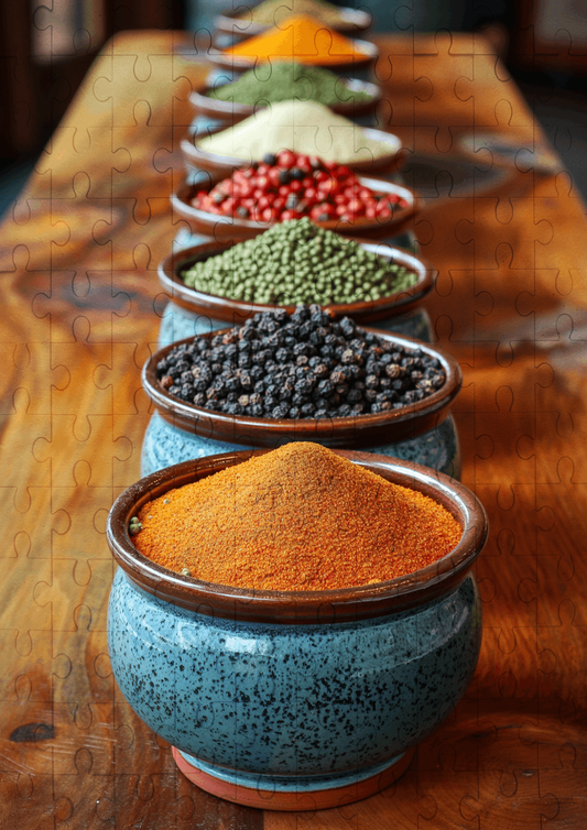 Spice Bowls - 120-piece wooden jigsaw puzzle