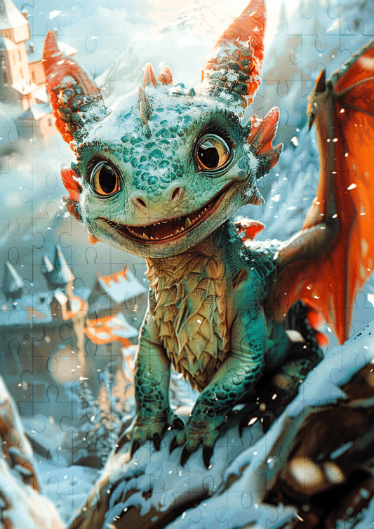 Stormy The Jade Dragon - 120-piece wooden jigsaw puzzle