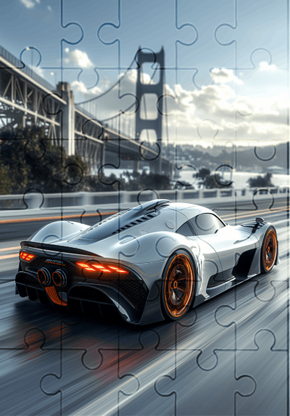 Supercar - 30-piece wooden jigsaw puzzle with Optional Frame