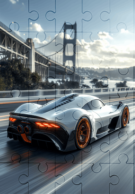 Supercar - 30-piece wooden jigsaw puzzle with Optional Frame