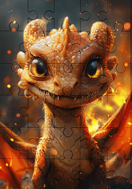 The Dragoness - 30-piece wooden jigsaw puzzle with Optional Frame