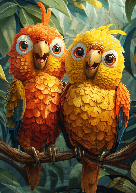 The Lovebirds - 120-piece wooden jigsaw puzzle