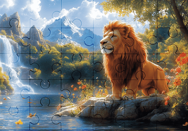 The Mighty Lion - 30-piece wooden jigsaw puzzle with Optional Frame