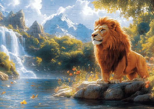 The Mighty Lion - 120-piece wooden jigsaw puzzle
