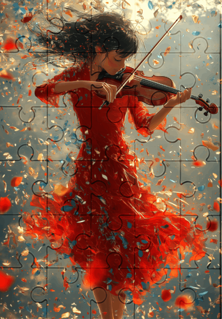 The Violinist - 30-piece wooden jigsaw puzzle with Optional Frame