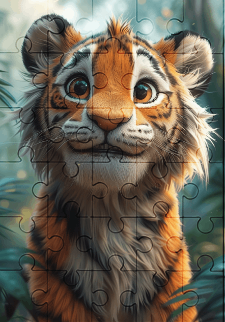 Timmy The Tiger - 30-piece wooden jigsaw puzzle with Optional Frame