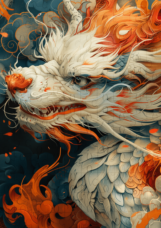 White Blaze The Dragon - 120-piece wooden jigsaw puzzle