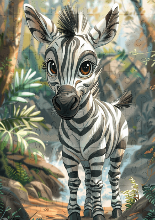 Zippy The Zebra - 120-piece wooden jigsaw puzzle